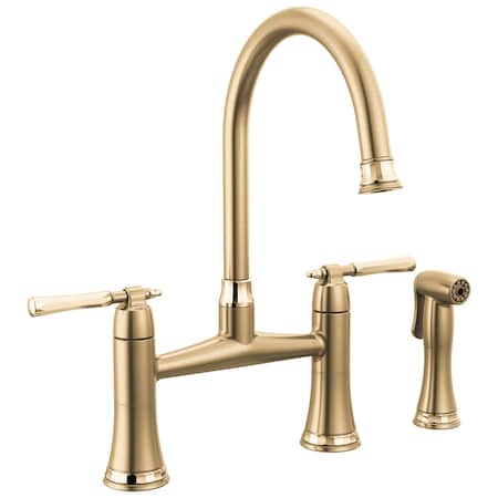 Brizo The Tulham Kitchen Collection by Bridge Kitchen Faucet with Side Spray 62558LF-GLPG